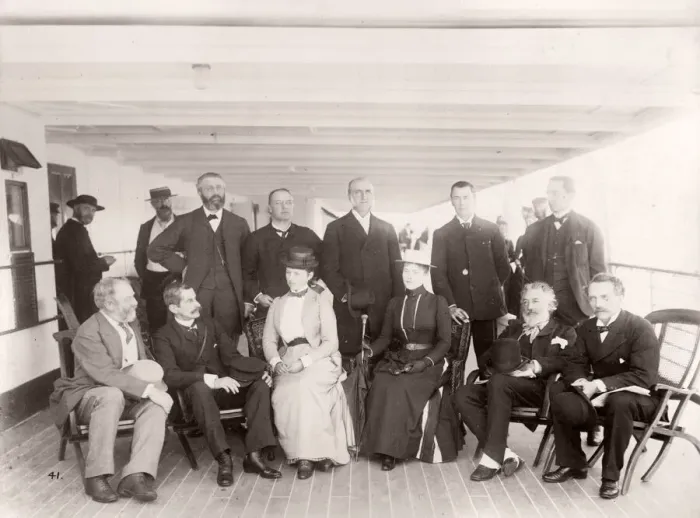 Framed Print : 1889 photograph - RMS Teutonic - from an album of images relating to the launch of Framed Print : 1889 photograph - RMS Teutonic - from an album of images relating to the launch of