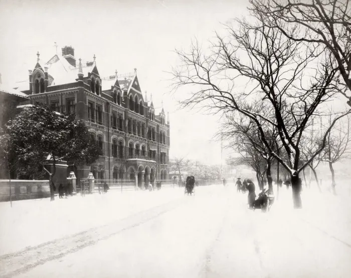 Framed Print : 1890s China - snow scene, Shanghai Framed Print : 1890s China - snow scene, Shanghai