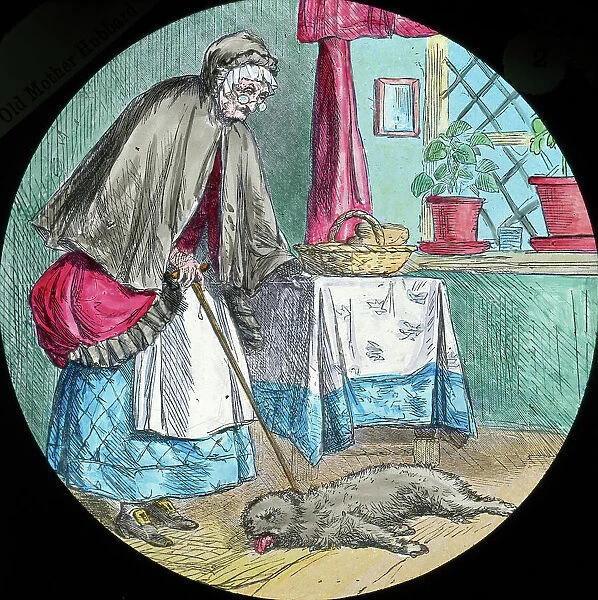 1890s Poor Dog Dead Old Woman Looking Down Floor