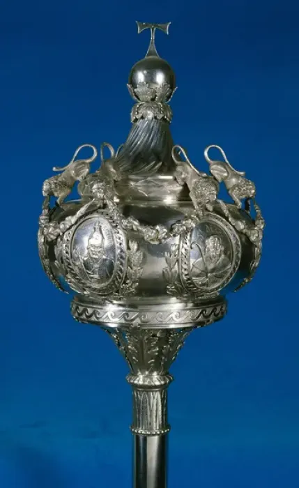 Framed Print : 18th century. Processional sceptre. Silver. Cathedral Treasu Framed Print : 18th century. Processional sceptre. Silver. Cathedral Treasu