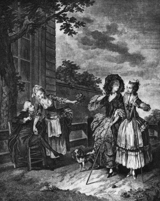Framed Print : 18Thc Frnc / Morning Walk Framed Print : 18Thc Frnc / Morning Walk