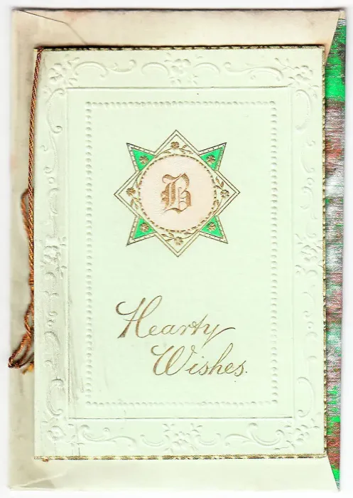Framed Print : 1900s Card Greetings Greeting Design Cord Initial Framed Print : 1900s Card Greetings Greeting Design Cord Initial