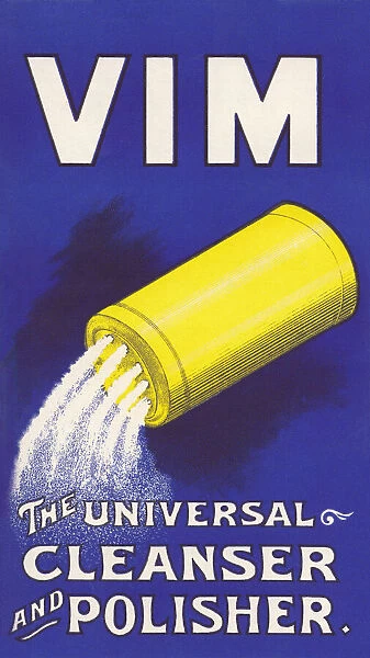 Vim. An advertisement for Vim. The Universal Cleanser and Polisher. Date: 1907