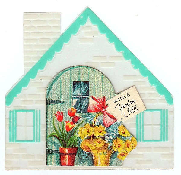 1910s 1920s Flower Flowers Floral Plastic Card