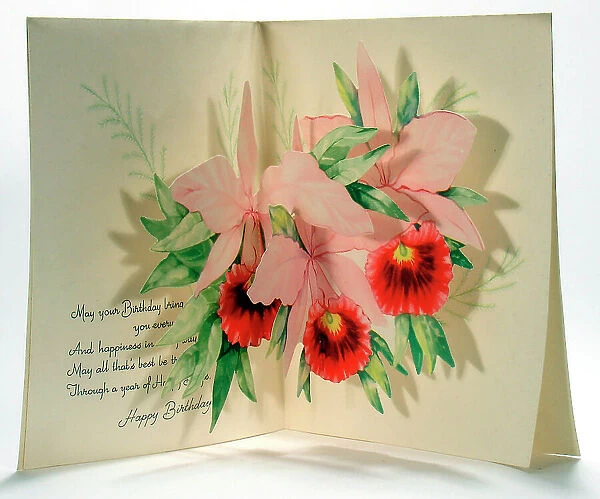 1920s 1930s Greetings Card Cards Birthday Flower