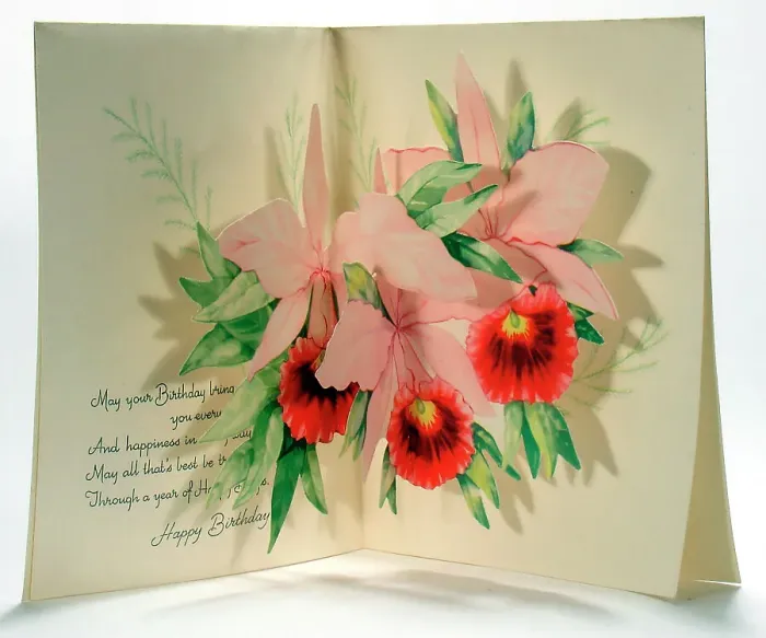Framed Print : 1920s 1930s Greetings Card Cards Birthday Flower Framed Print : 1920s 1930s Greetings Card Cards Birthday Flower