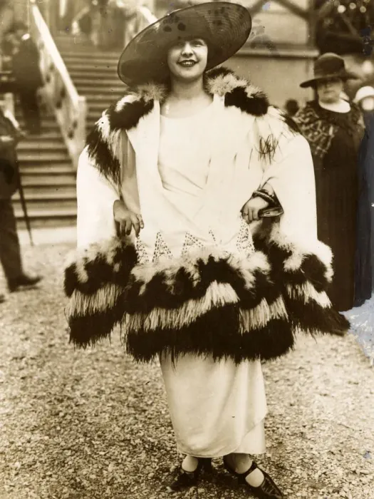 Framed Print : 1923 Fashion - Remarkable feather and fur-trimmed outfit Framed Print : 1923 Fashion - Remarkable feather and fur-trimmed outfit