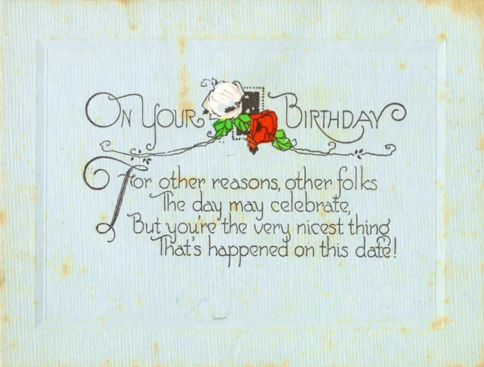 Framed Print : 1930s childs birthday card Framed Print : 1930s childs birthday card