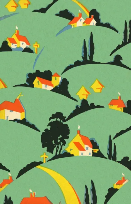 Framed Print : 1930s countryside pattern Framed Print : 1930s countryside pattern