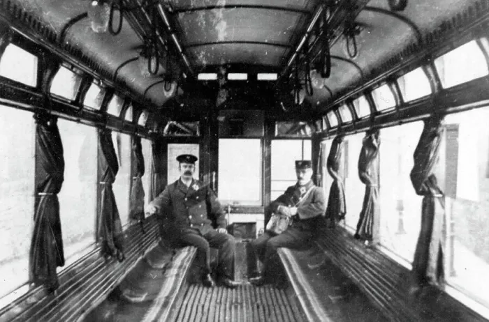 Framed Print : 1930s Inside A Burnley Tram Probably Thirties Framed Print : 1930s Inside A Burnley Tram Probably Thirties