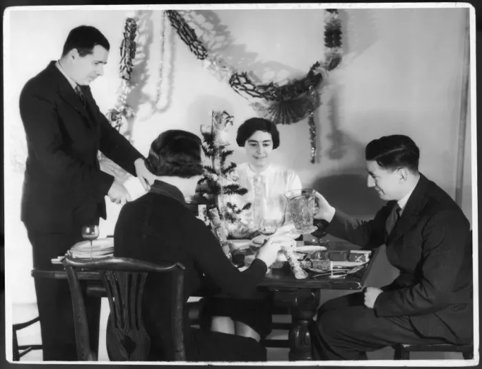 Framed Print : 1930S Xmas Dinner Framed Print : 1930S Xmas Dinner