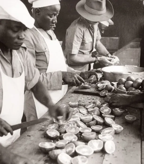 Framed Print : 1940s East Africa -army cooks at work Framed Print : 1940s East Africa -army cooks at work