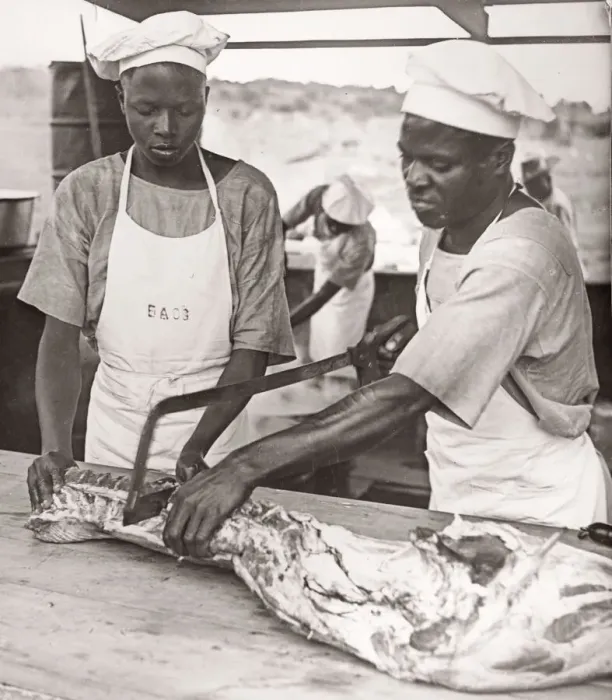 Framed Print : 1940s East Africa -army cooks at work Framed Print : 1940s East Africa -army cooks at work