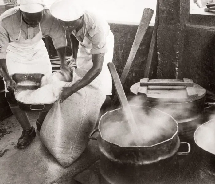 Framed Print : 1940s East Africa -army cooks at work Framed Print : 1940s East Africa -army cooks at work