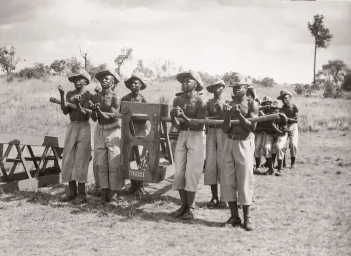 Framed Print : 1940s East Africa - askari soldiers training Framed Print : 1940s East Africa - askari soldiers training