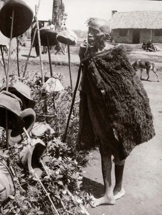 Framed Print : 1940s East Africa elderly Kikuyu man, Kiamba reserve Framed Print : 1940s East Africa elderly Kikuyu man, Kiamba reserve