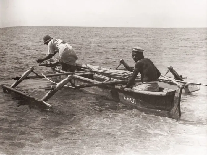 Framed Print : 1940s East Africa - fishermen boats Mombasa Kenya
