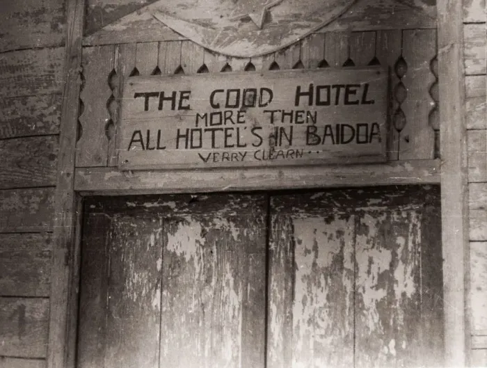 Framed Print : 1940s East Africa - the only hotel in Bardera, Somalia Framed Print : 1940s East Africa - the only hotel in Bardera, Somalia