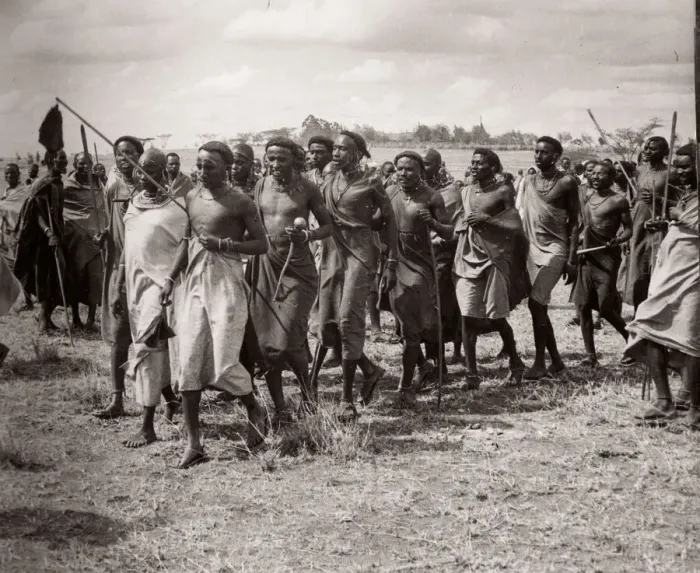 Framed Print : 1940s East Africa Kenya Msai tribe warriors Framed Print : 1940s East Africa Kenya Msai tribe warriors