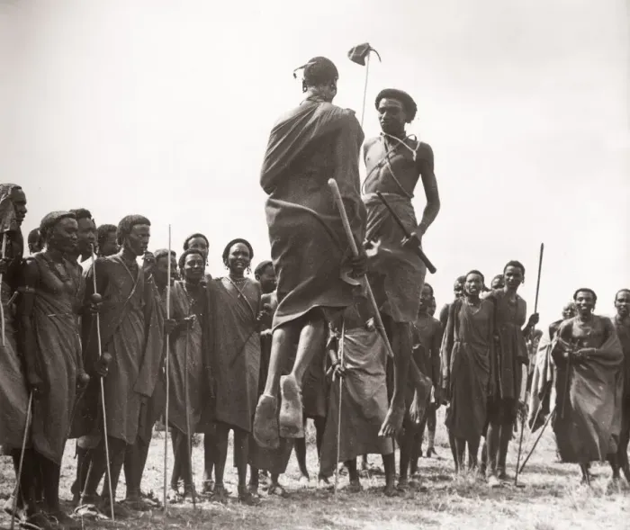 Framed Print : 1940s East Africa Kenya Msai tribe warriors Framed Print : 1940s East Africa Kenya Msai tribe warriors