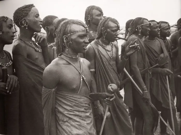 Framed Print : 1940s East Africa Kenya Msai tribe warriors Framed Print : 1940s East Africa Kenya Msai tribe warriors