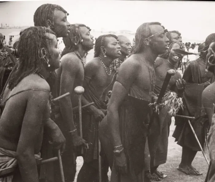 Framed Print : 1940s East Africa Kenya Msai tribe warriors Framed Print : 1940s East Africa Kenya Msai tribe warriors
