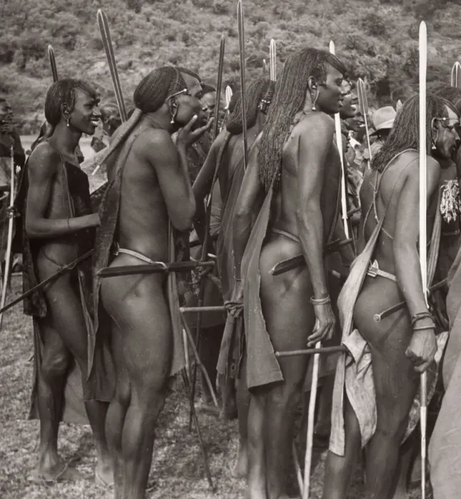 Framed Print : 1940s East Africa Kenya Msai tribe warriors Framed Print : 1940s East Africa Kenya Msai tribe warriors