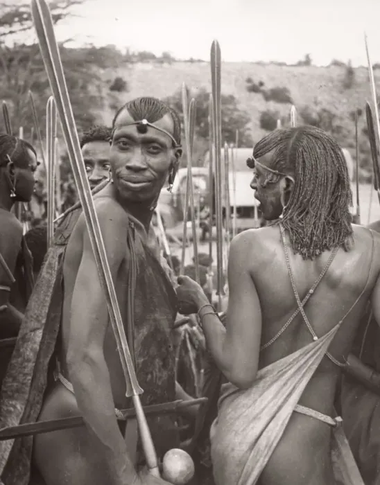 Framed Print : 1940s East Africa Kenya Msai tribe warriors Framed Print : 1940s East Africa Kenya Msai tribe warriors