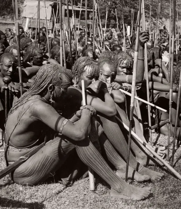 Framed Print : 1940s East Africa Kenya Msai tribe warriors Framed Print : 1940s East Africa Kenya Msai tribe warriors