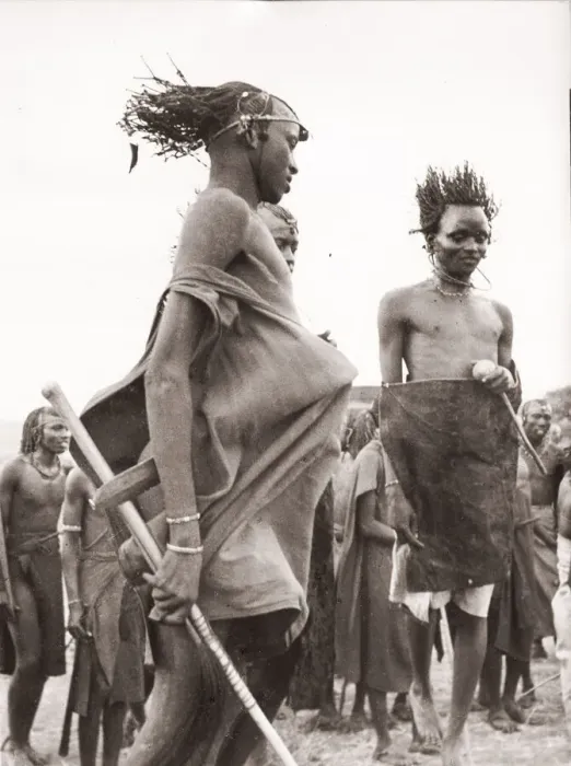 Framed Print : 1940s East Africa Kenya Msai tribe warriors Framed Print : 1940s East Africa Kenya Msai tribe warriors