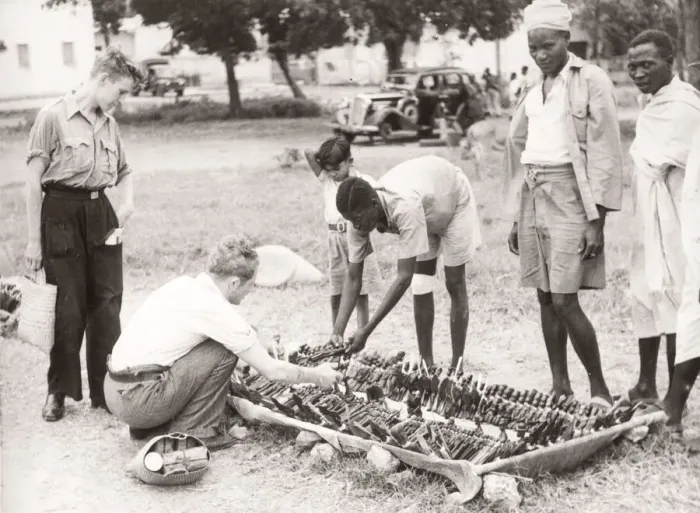 Framed Print : 1940s East Africa - street market at Mombasa Kenya Framed Print : 1940s East Africa - street market at Mombasa Kenya
