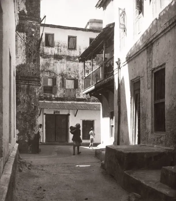 Framed Print : 1940s East Africa - street in Mombasa Kenya Framed Print : 1940s East Africa - street in Mombasa Kenya