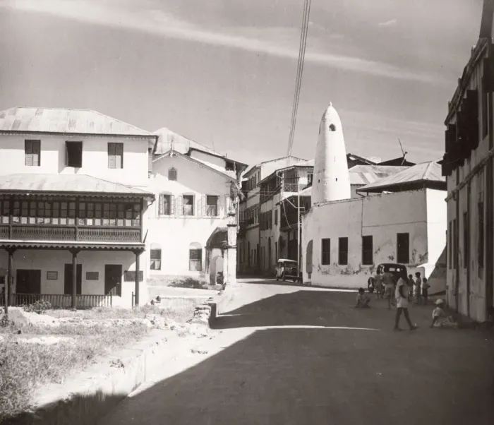 Framed Print : 1940s East Africa - street in Mombasa Kenya Framed Print : 1940s East Africa - street in Mombasa Kenya