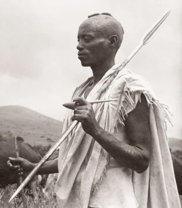 Framed Print : 1940s East Africa Uganda herdsman, Mugabe of Ankole Framed Print : 1940s East Africa Uganda herdsman, Mugabe of Ankole