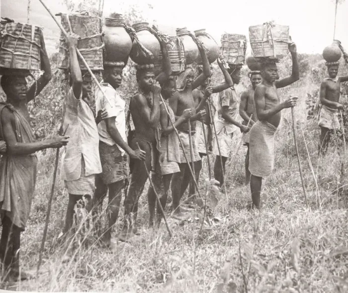 Framed Print : 1940s East Africa - Uganda - water carriers Ankole Framed Print : 1940s East Africa - Uganda - water carriers Ankole
