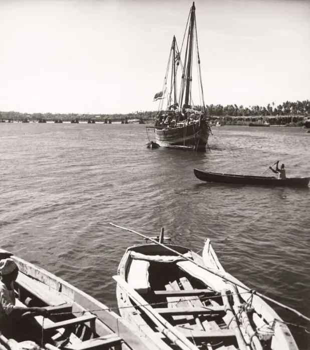 Framed Print : 1940s East Africa - view along sea at Mombasa Kenya Framed Print : 1940s East Africa - view along sea at Mombasa Kenya