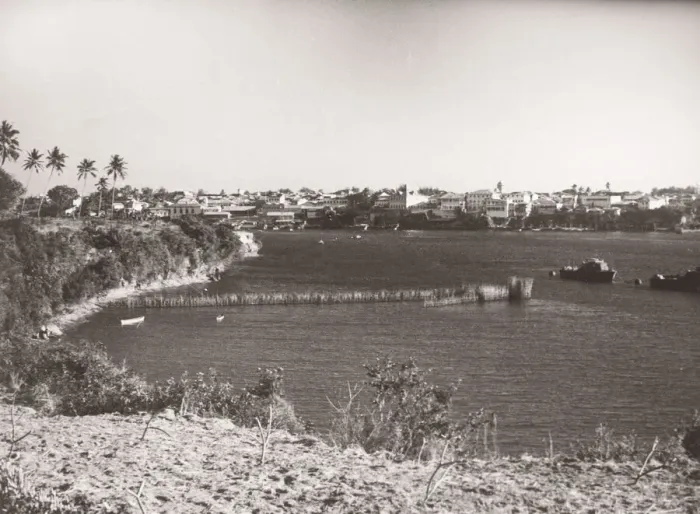 Framed Print : 1940s East Africa - view along sea at Mombasa Kenya Framed Print : 1940s East Africa - view along sea at Mombasa Kenya