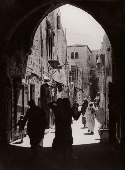 Framed Print : 1943 - Jerusalem, Palestine (Israel) - street scene Framed Print : 1943 - Jerusalem, Palestine (Israel) - street scene