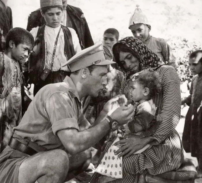 Framed Print : 1943 Syria British military treat Kurdish on Turkey border