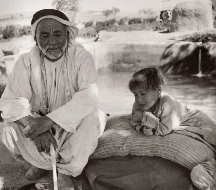 Framed Print : 1943 Syria - man and boy suffering from Trachoma Framed Print : 1943 Syria - man and boy suffering from Trachoma