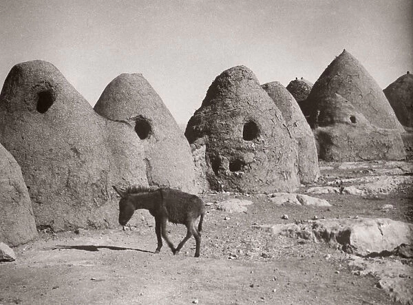 1943 Syria village with traditional mud beehive houses
