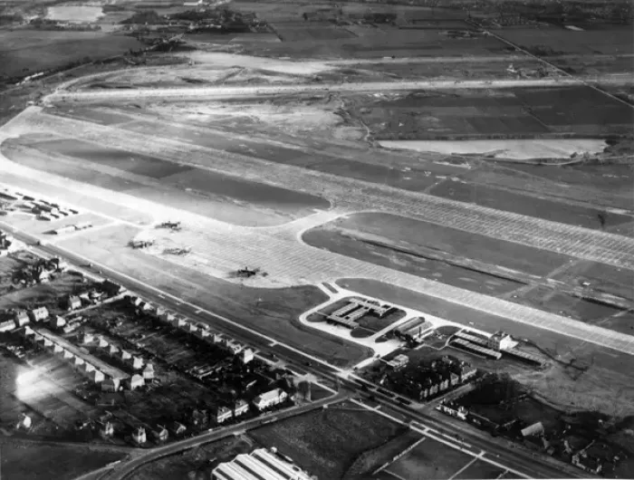 Framed Print : 1945 aerial view looking south Framed Print : 1945 aerial view looking south