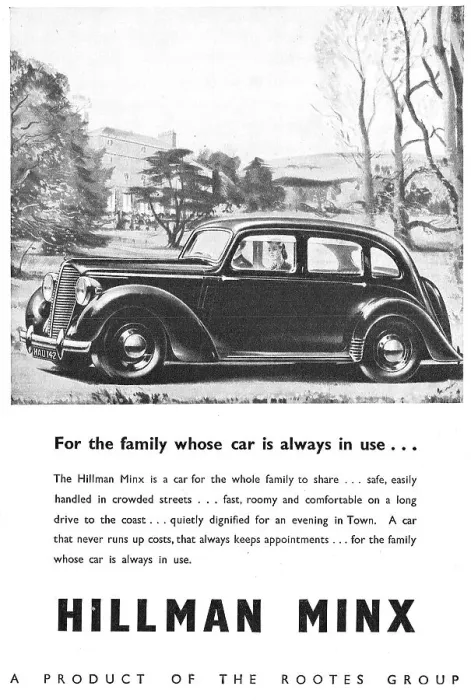 Framed Print : 1946 Hillman Minx Advert Framed Print : 1946 Hillman Minx Advert