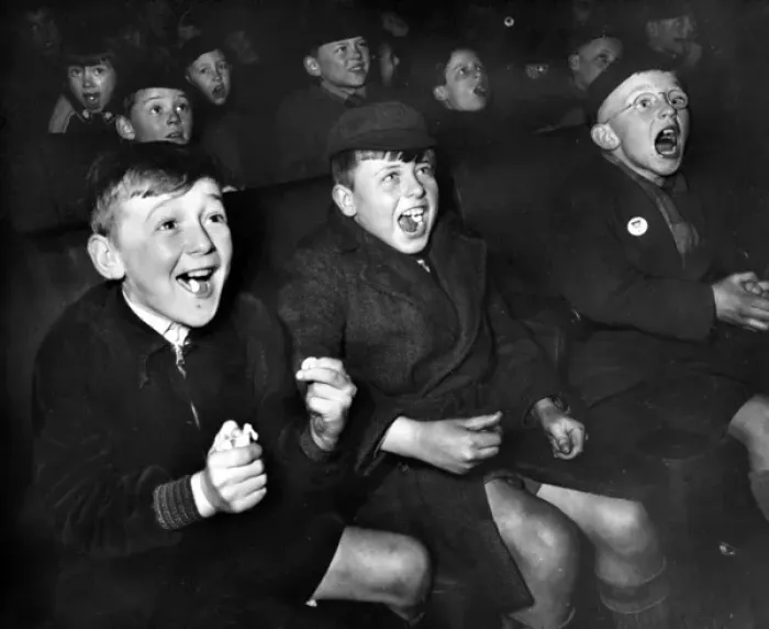 Framed Print : 1950s Cinema - Childrens Saturday Matinee Framed Print : 1950s Cinema - Childrens Saturday Matinee