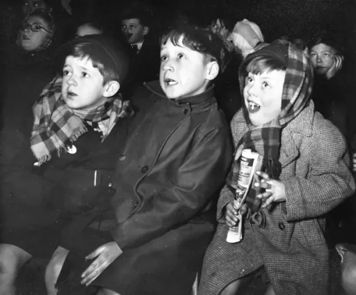 Framed Print : 1950s Cinema - Childrens Saturday Matinee Framed Print : 1950s Cinema - Childrens Saturday Matinee