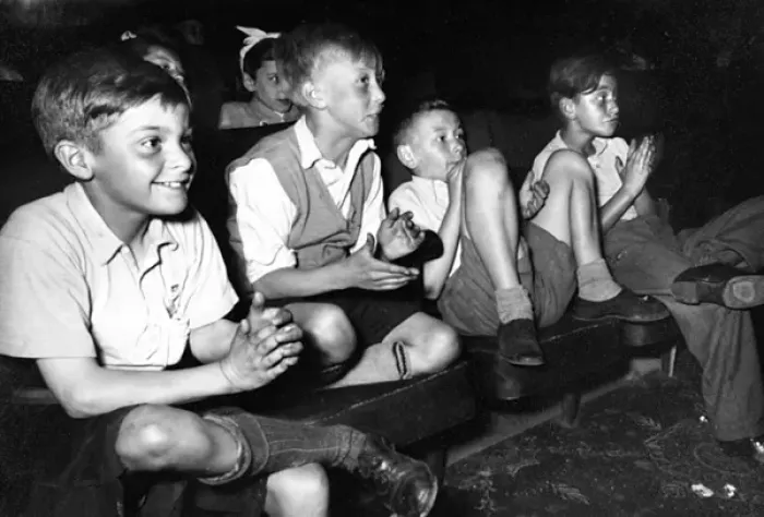 Framed Print : 1950s Cinema - Childrens Saturday Matinee Framed Print : 1950s Cinema - Childrens Saturday Matinee