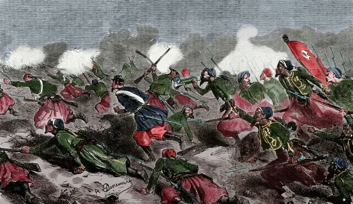Framed Print : 19th Century 1859 Battle Battle Of Turbigo Colored Framed Print : 19th Century 1859 Battle Battle Of Turbigo Colored