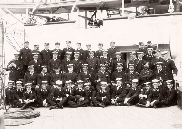 19th century / 1900 vintage photograph - officers of HMS Centurion