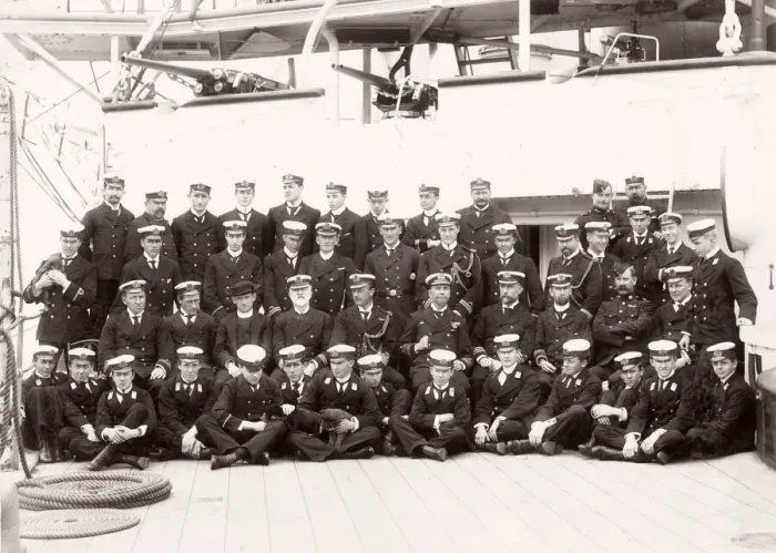 Framed Print : 19th century / 1900 vintage photograph - officers of HMS Centurion Framed Print : 19th century / 1900 vintage photograph - officers of HMS Centurion