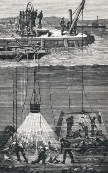 Framed Print : 19th Century Dive Bell Framed Print : 19th Century Dive Bell
